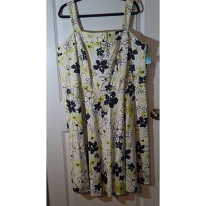 Dress Barn White Floral Sleeveless Sundress 20W